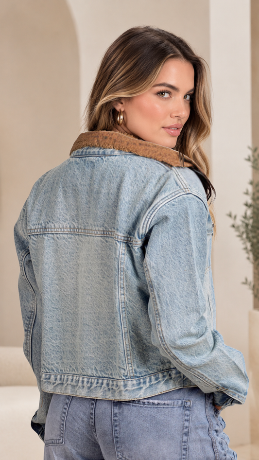 Chaqueta jean con ovejero 2406